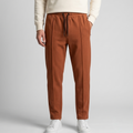Men' Camel Pleated Loose Fit Trousers