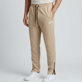 Men's Beige Bottom Zipper Loose Fit Trousers