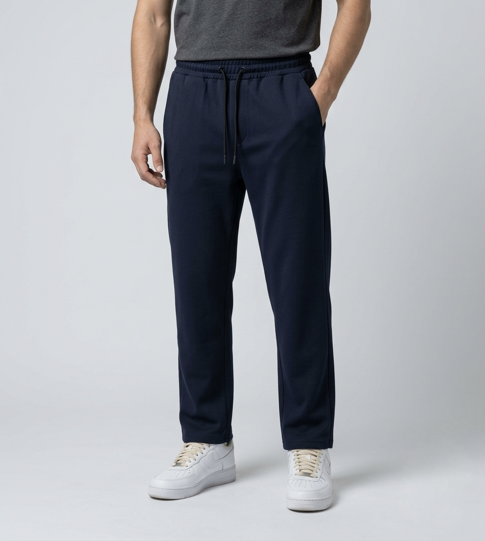 Men's Navy Cross Pocket Loose Fit Trousers