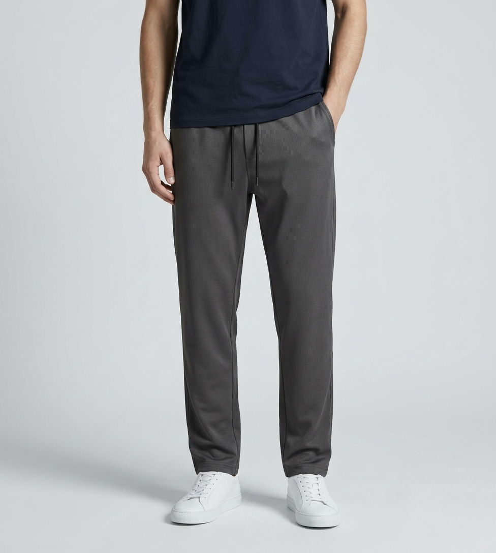 Men's Gray Cross Pocket Loose Fit Trousers