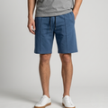 Men's Blue Premium Jersy Pleated Shorts