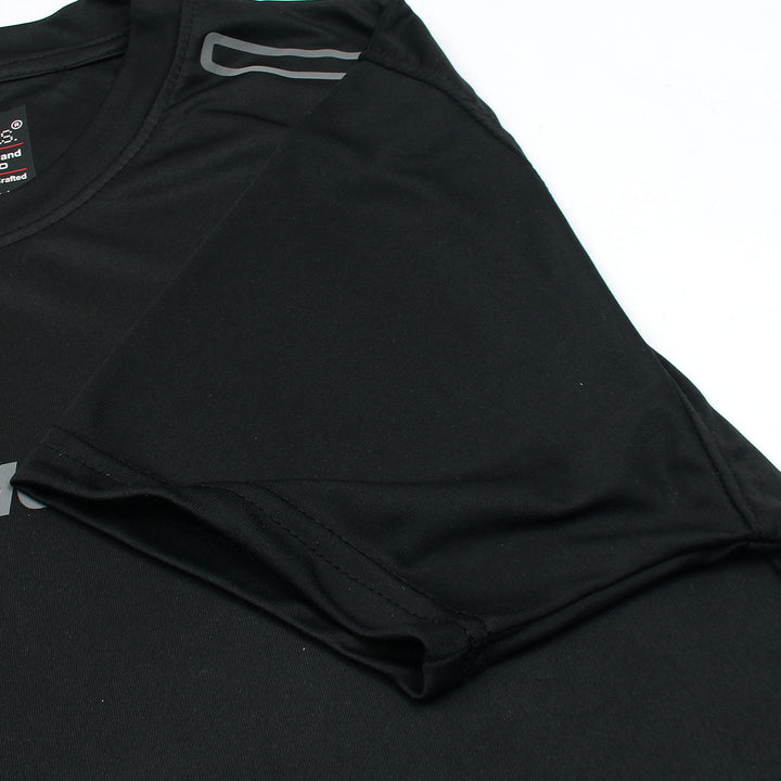 Jet Black Both Shoulder Stripes T-Shirt - Jamclo Originals