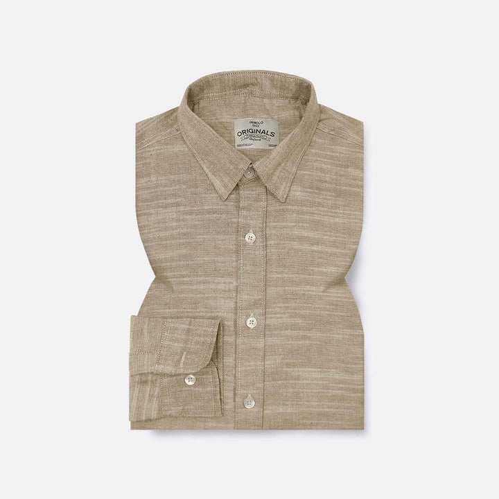 Latte Slub Oxford Shirt - Jamclo Originals