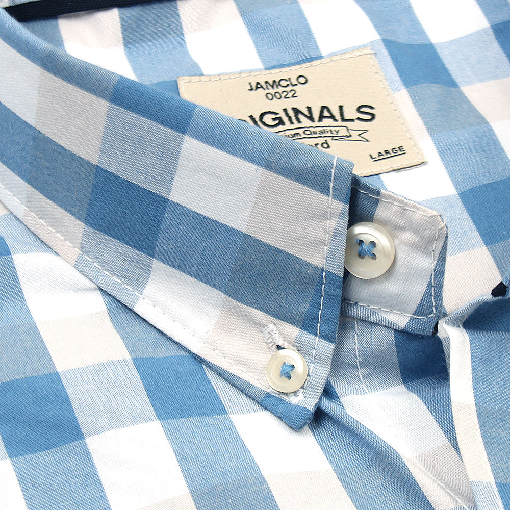 Mini Blue Box Check Shirt - Jamclo Originals
