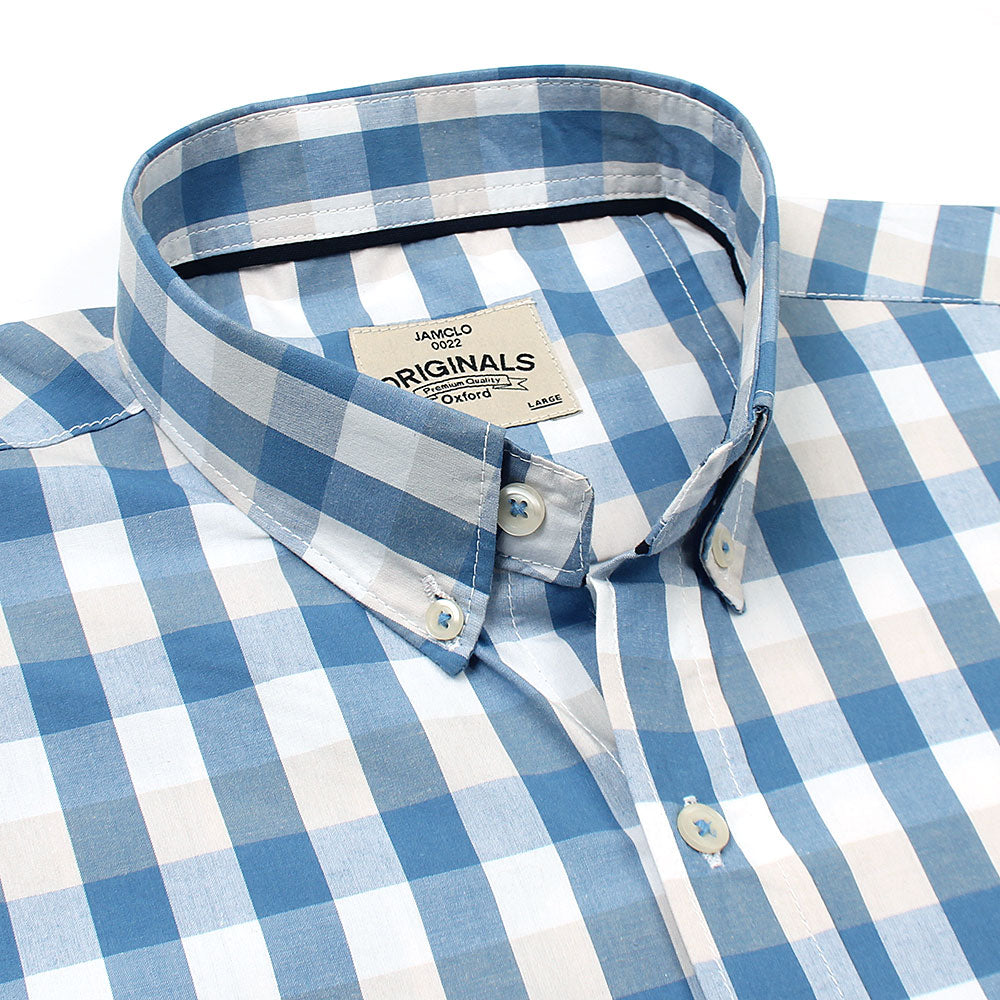 Mini Blue Box Check Shirt - Jamclo Originals