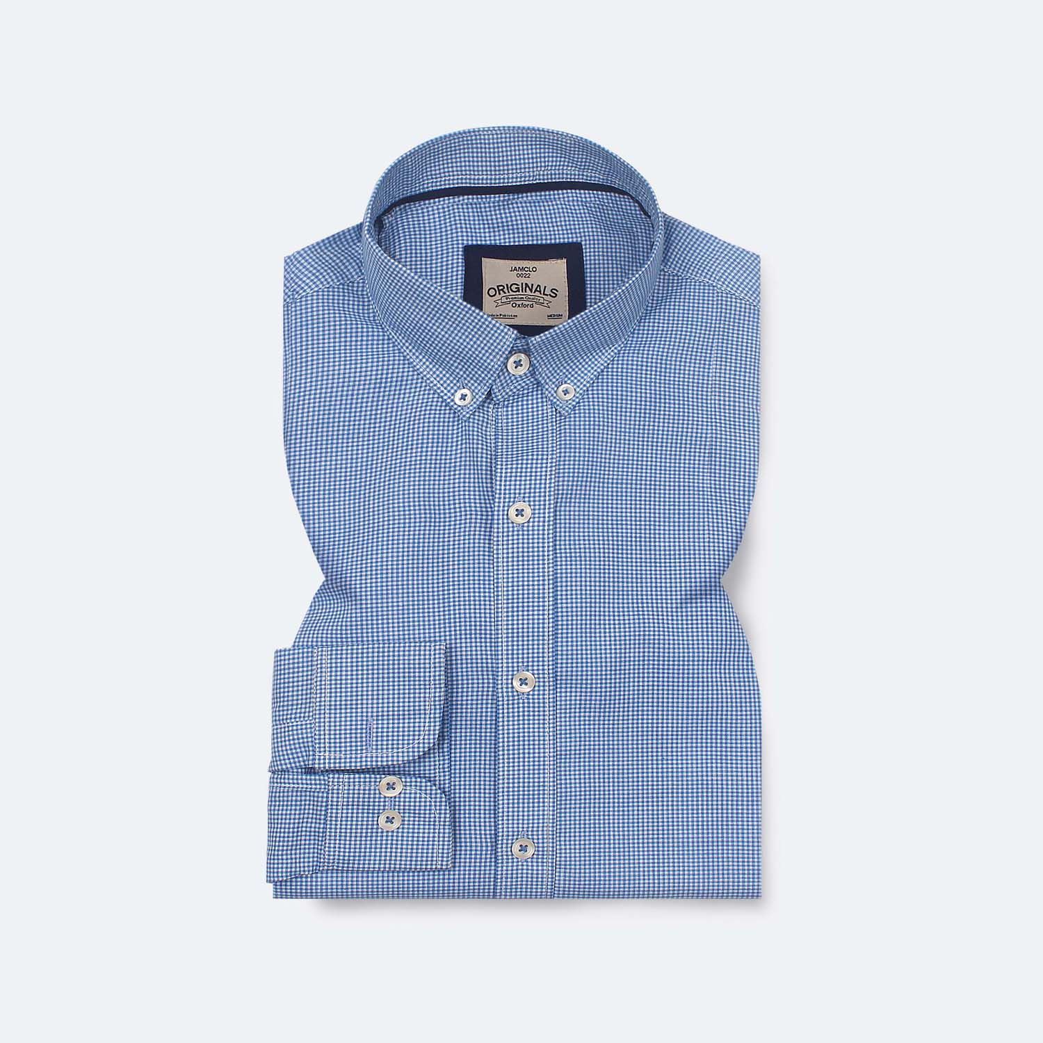 Mini Mild Blue N' White Check Shirt - Jamclo Originals