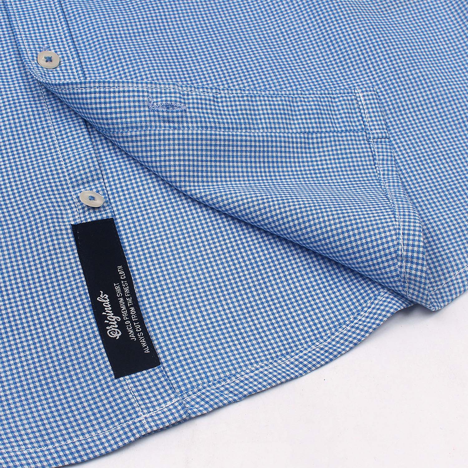 Mini Mild Blue N' White Check Shirt - Jamclo Originals