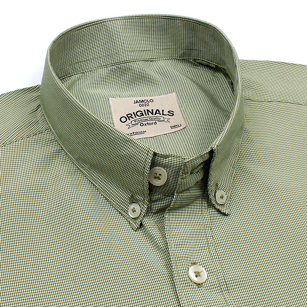 Mini Olive Green Check Shirt - Jamclo Originals