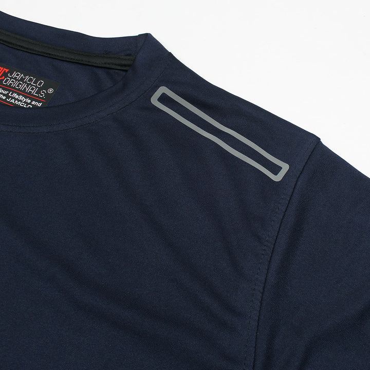 Navy Blue Both Shoulder Stripes T-Shirt - Jamclo Originals