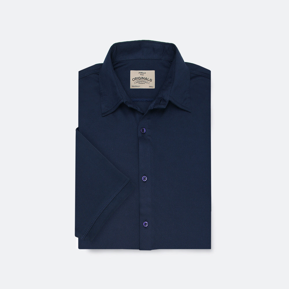 Navy Blue Mesh Casual Shirt - Jamclo Originals