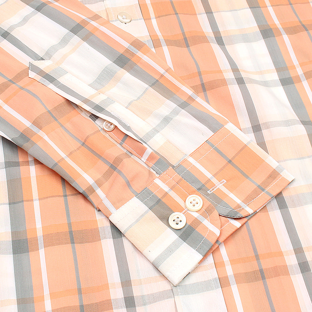 Peach Wide Check Shirt - Jamclo Originals