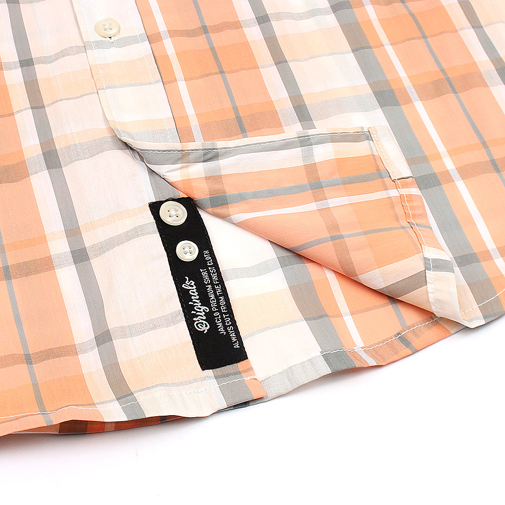 Peach Wide Check Shirt - Jamclo Originals
