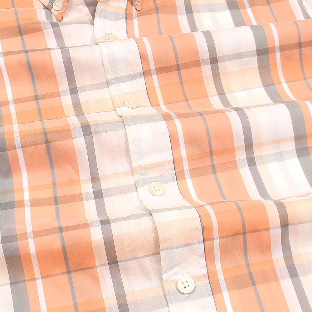 Peach Wide Check Shirt - Jamclo Originals