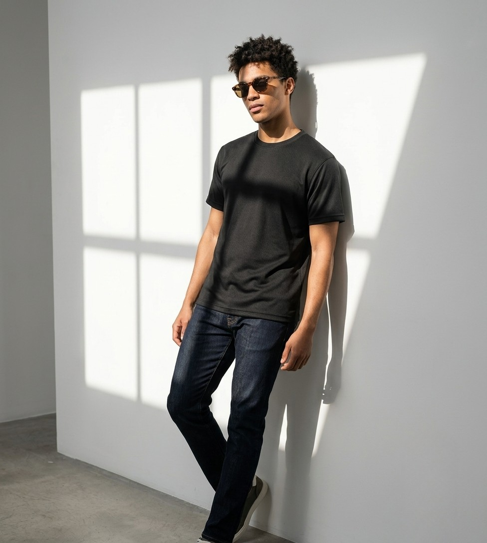Men's Black Dry-Fit Performance T-Shirt
