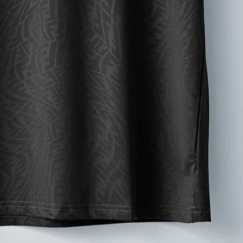 Imported Black FF Textured Stretchable T-Shirt