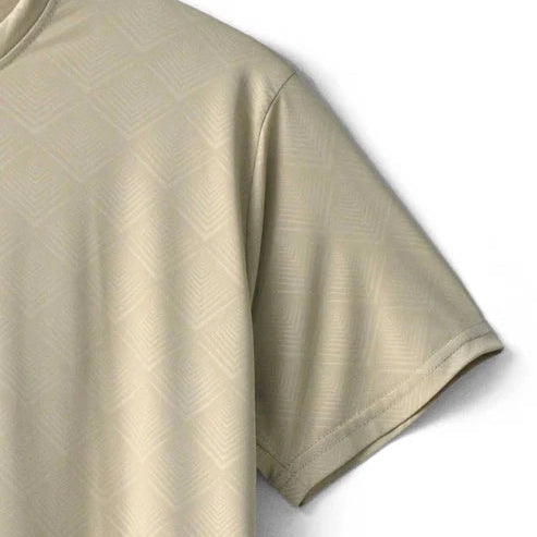Imported Beige Diamond Textured Stretchable T-Shirt