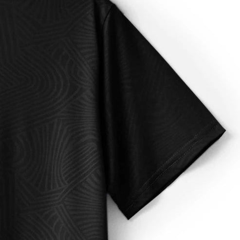 Imported Black Wavy Textured Stretchable T-Shirt