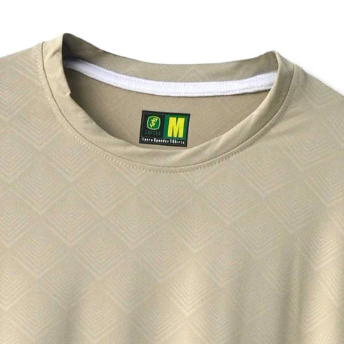 Imported Beige Diamond Textured Stretchable T-Shirt