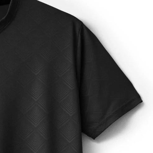 Imported Black Diamond Textured Stretchable T-Shirt