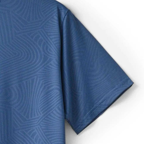 Imported Blue Wavy Textured Stretchable T-Shirt