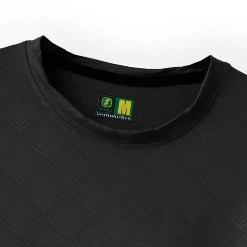 Imported Black Diamond Textured Stretchable T-Shirt