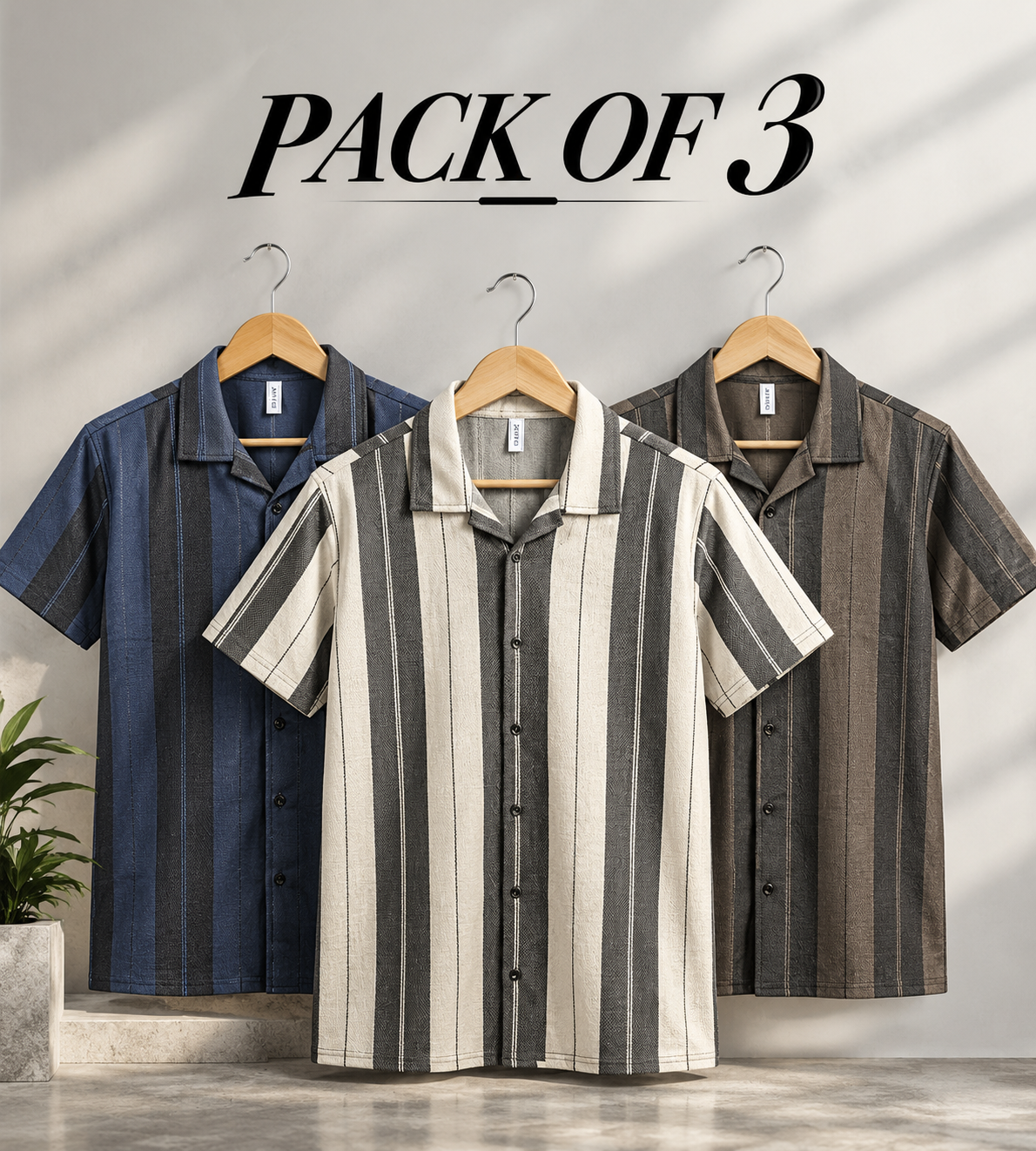Pack Of 3 Half Sleeve Casual