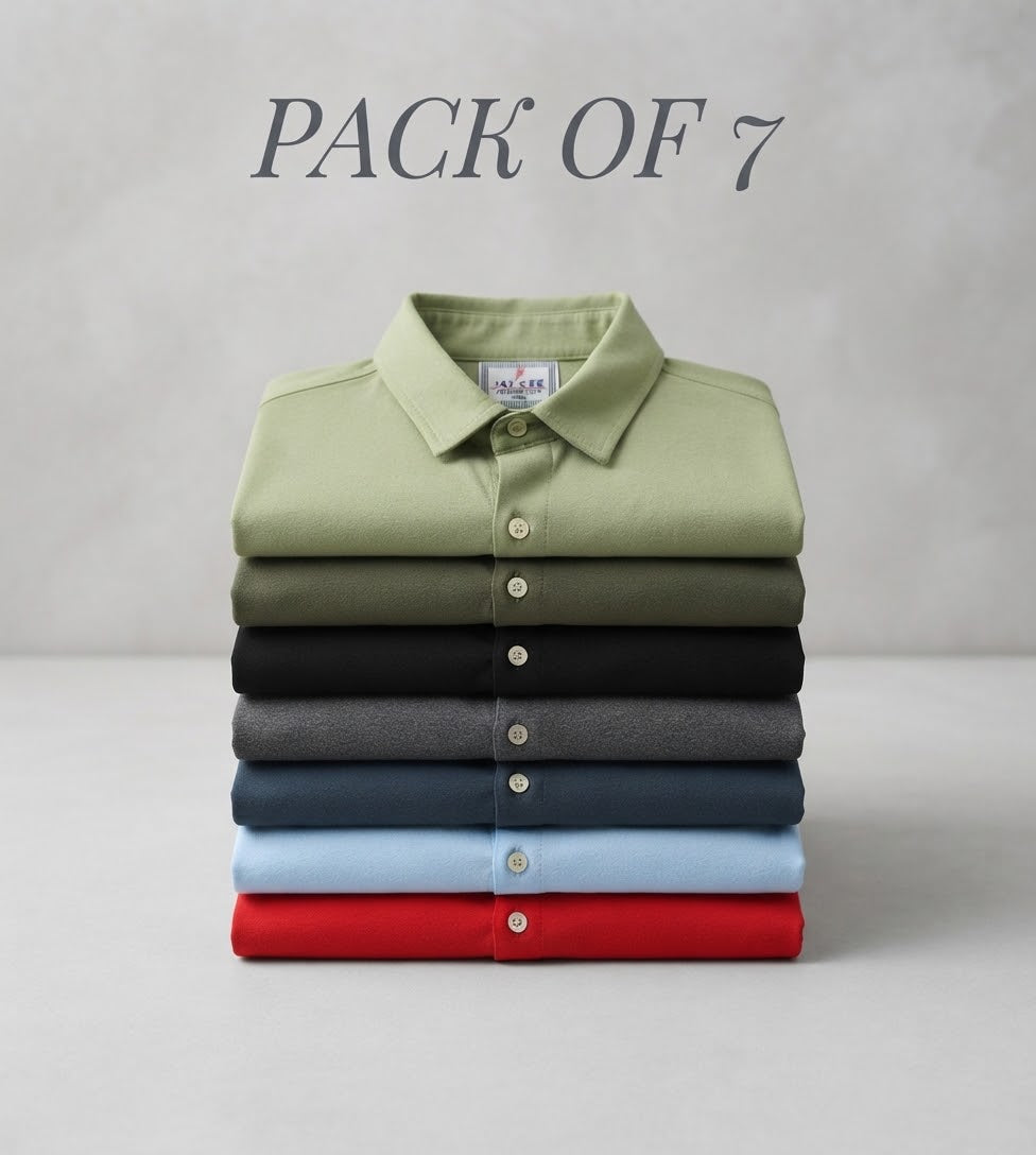 Pack Of 7 Half Sleeve Casual