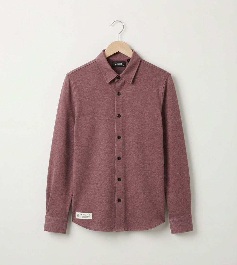 Winter Master Casual Double Knitted Shirt Rozik-Plum