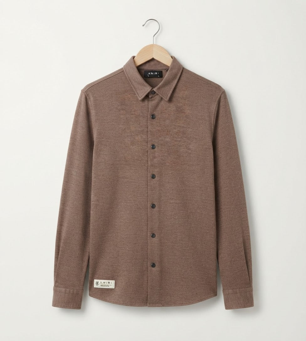 Winter Master Casual Double Knitted Shirt Lux-Brown