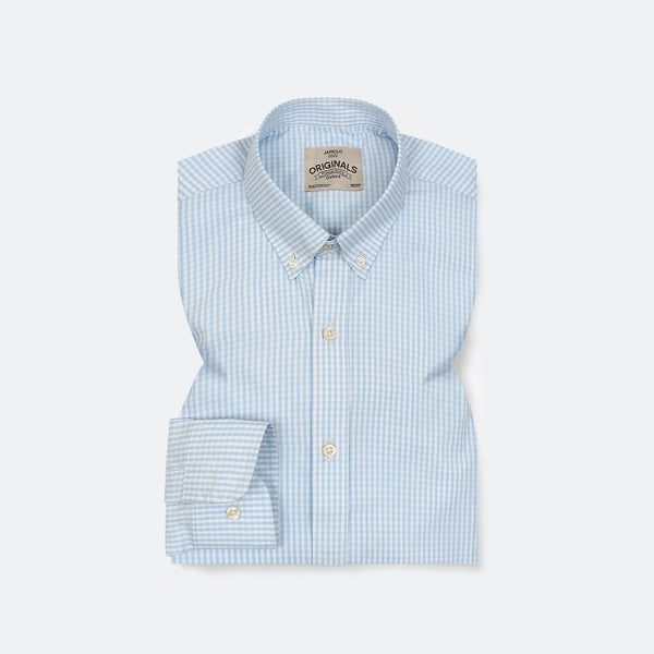 Light Blue Gingham Dress Shirt