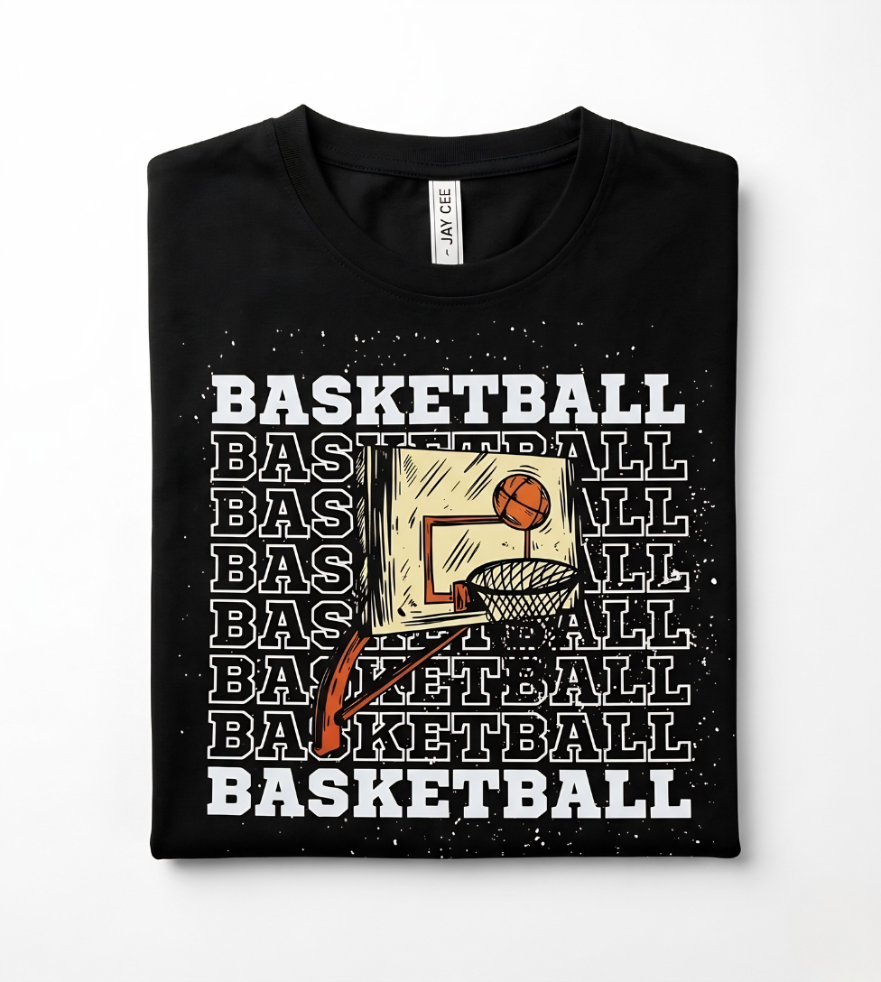 BasketBall Men’s Black Graphic Tee