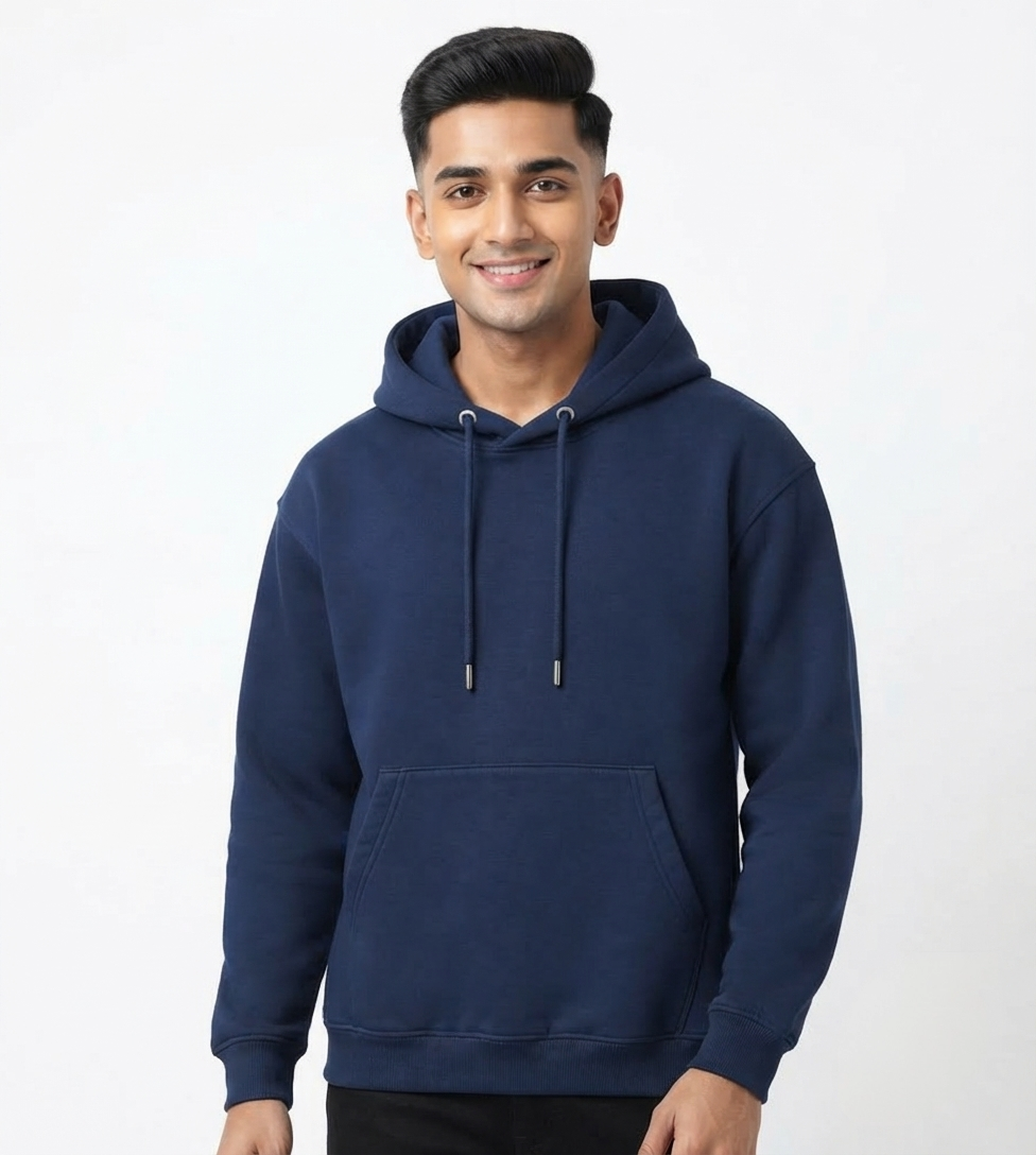 Premium Heavy GSM Essential Navy Blue Pullover Hoodie