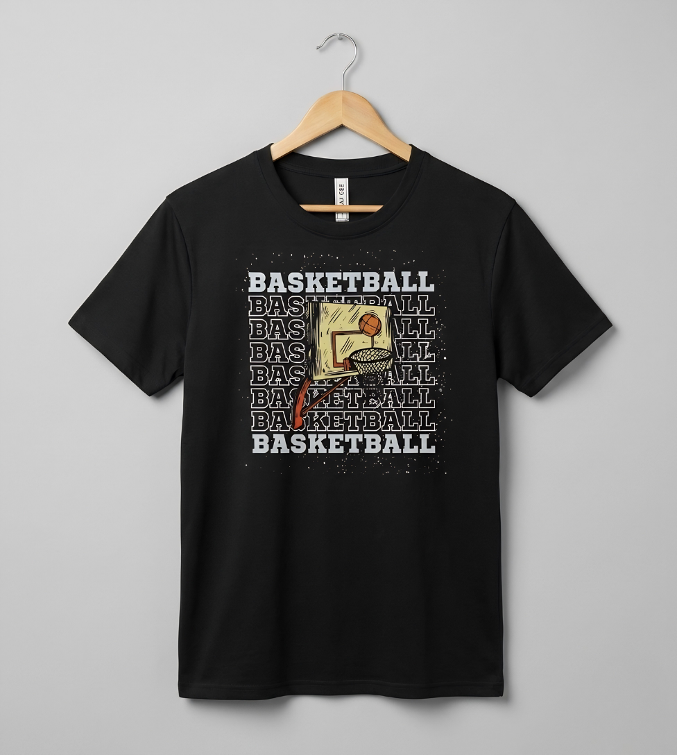 BasketBall Men’s Black Graphic Tee