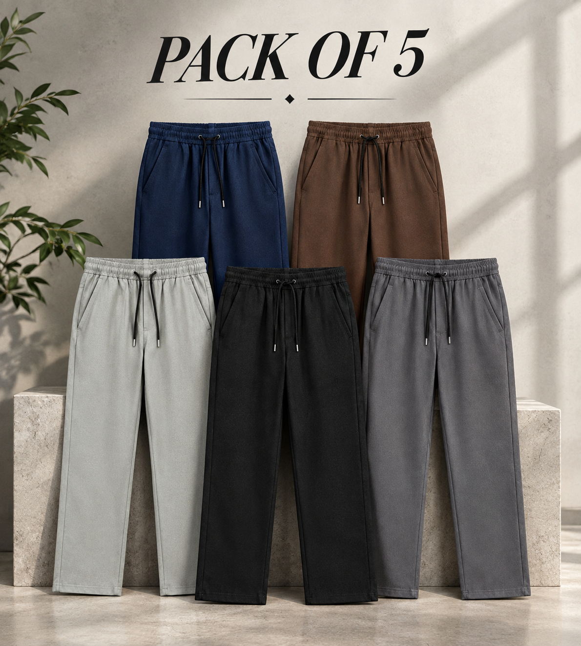 Pack Of 5 Baggy Trousers