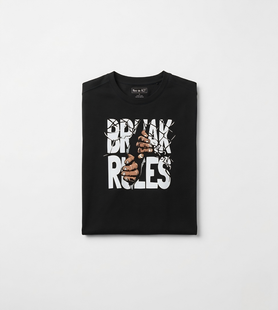 Break Rules Men’s Black Graphic Tee