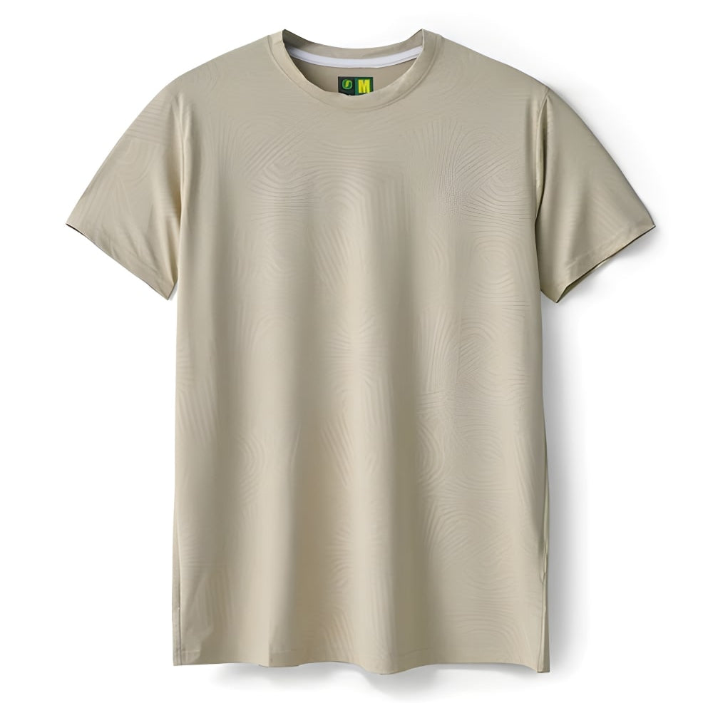 Imported Beige Wavy Textured Stretchable T-Shirt