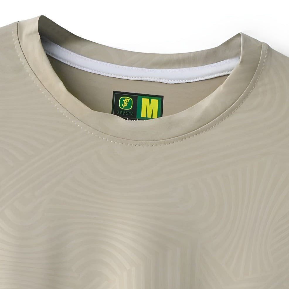 Imported Beige Wavy Textured Stretchable T-Shirt