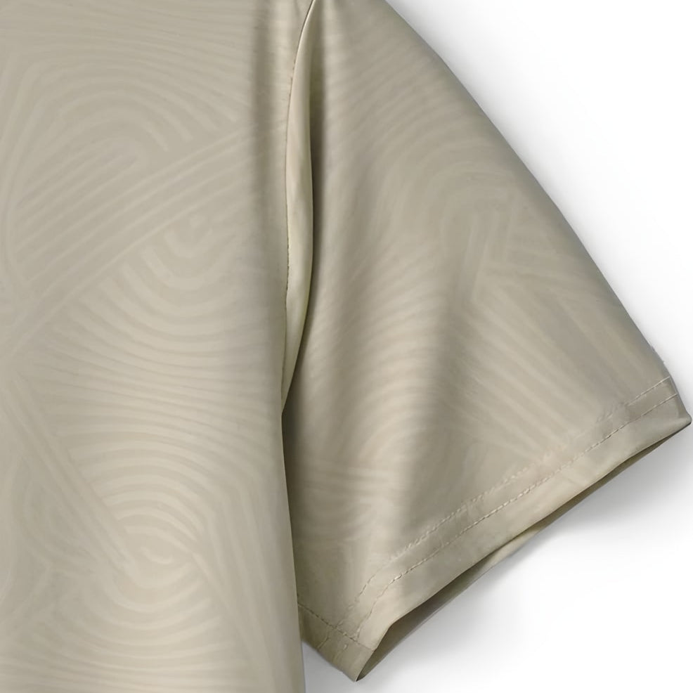 Imported Beige Wavy Textured Stretchable T-Shirt